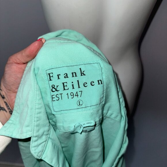 FRANK & EILEEN MARY Cotton Classic Button Dress Shirt Large Spearmint Famous - Picture 6 of 6